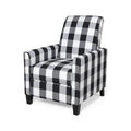 Black Checkerboard Fabric Push Back Recliner R83238