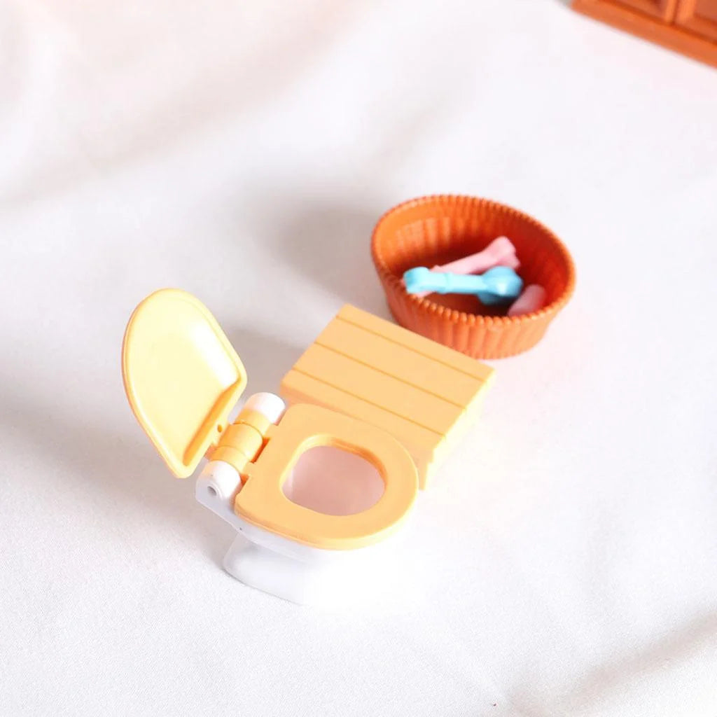1:12 Dollhouse Modern Bathroom Bathtub Toilet Miniatures I22035