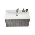 36 in. Ash Gray Wall Mount Bathroom Vanity R708
