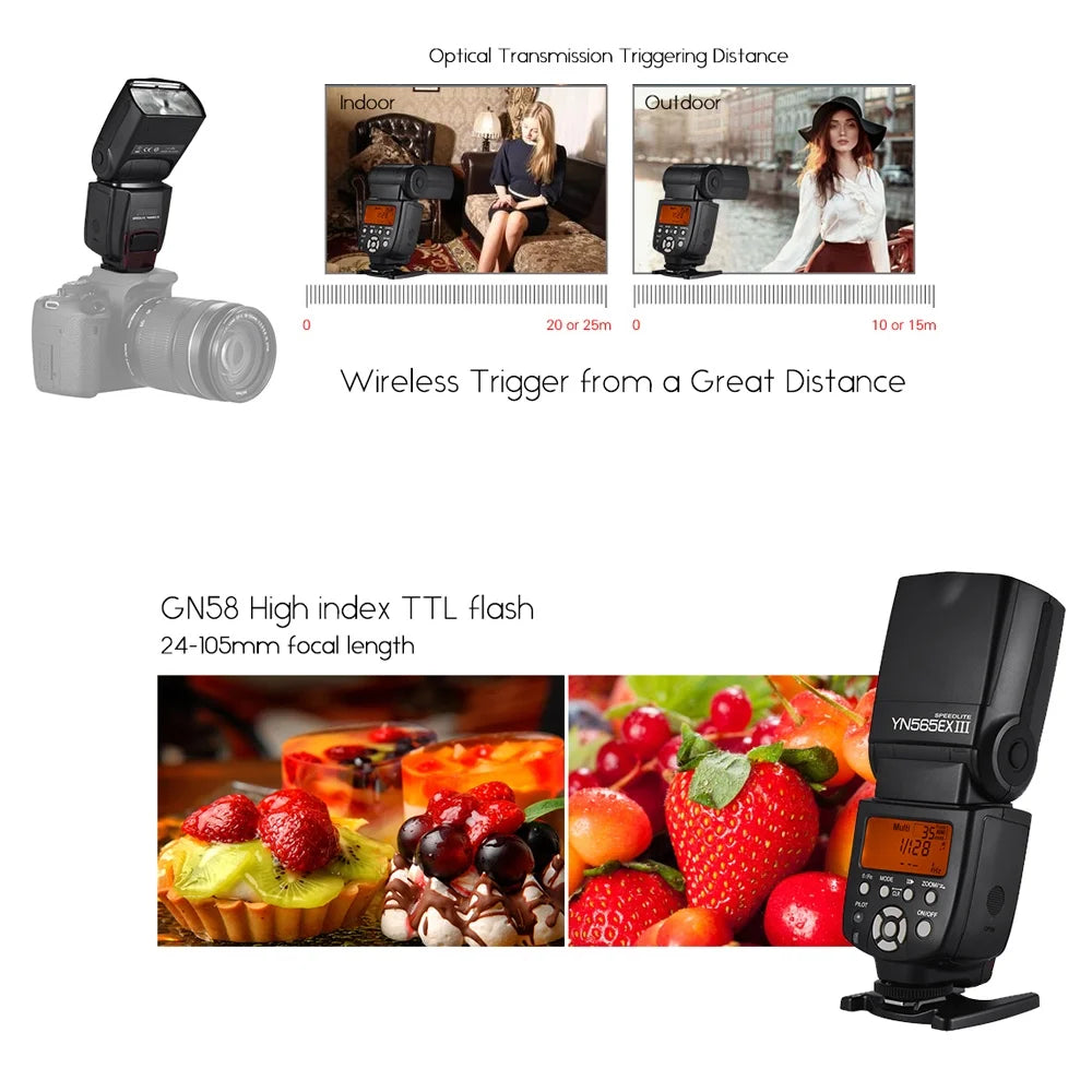Wireless TTL Slave Flash Speedlite GN58 R455