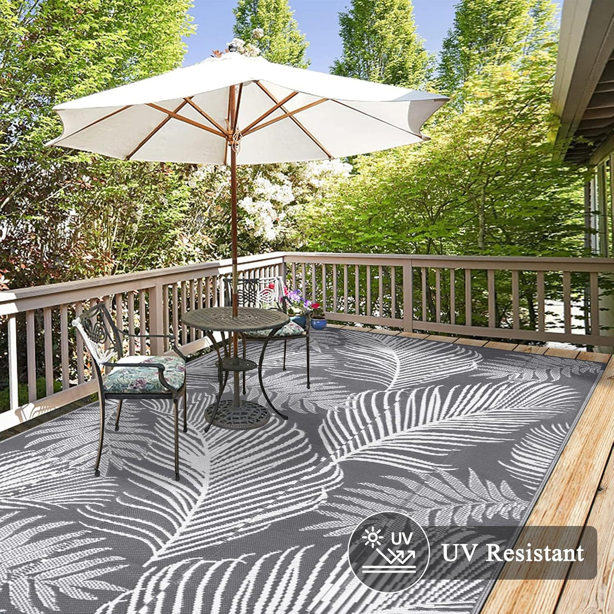 6'x9' Waterproof Reversible Outdoor Plastic Straw Rug I42263