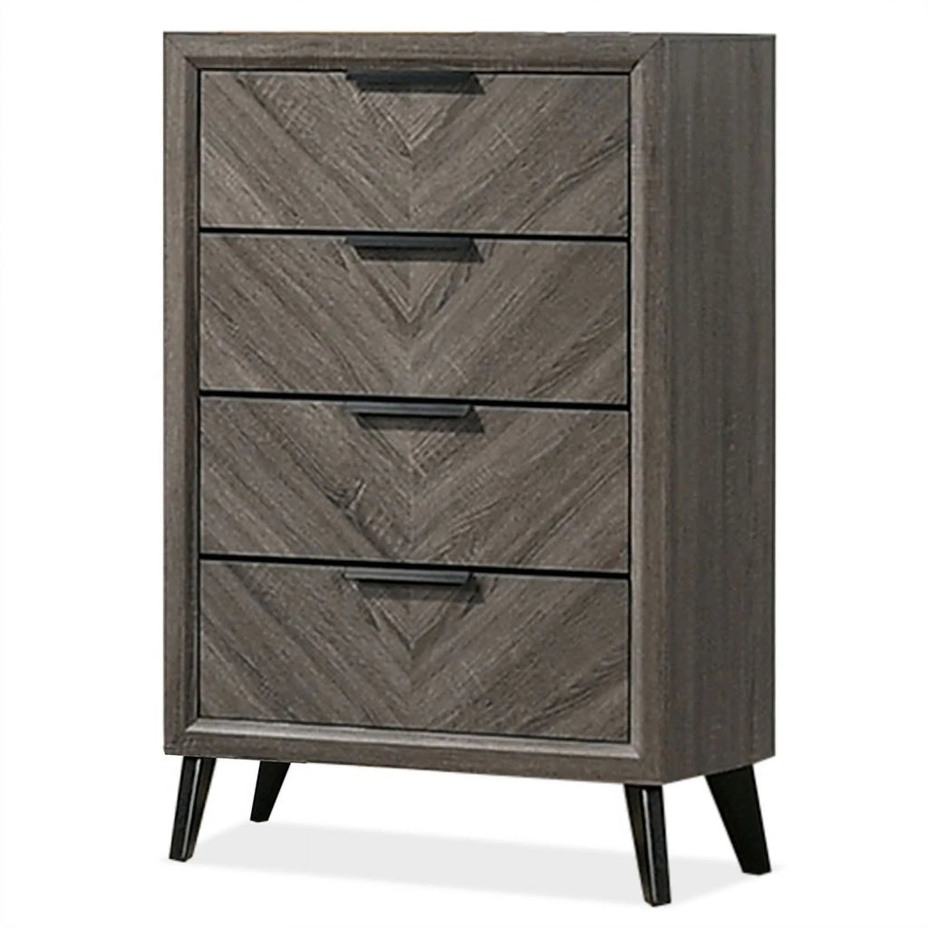 6pc Wood Gray Bedroom Set King Y844444