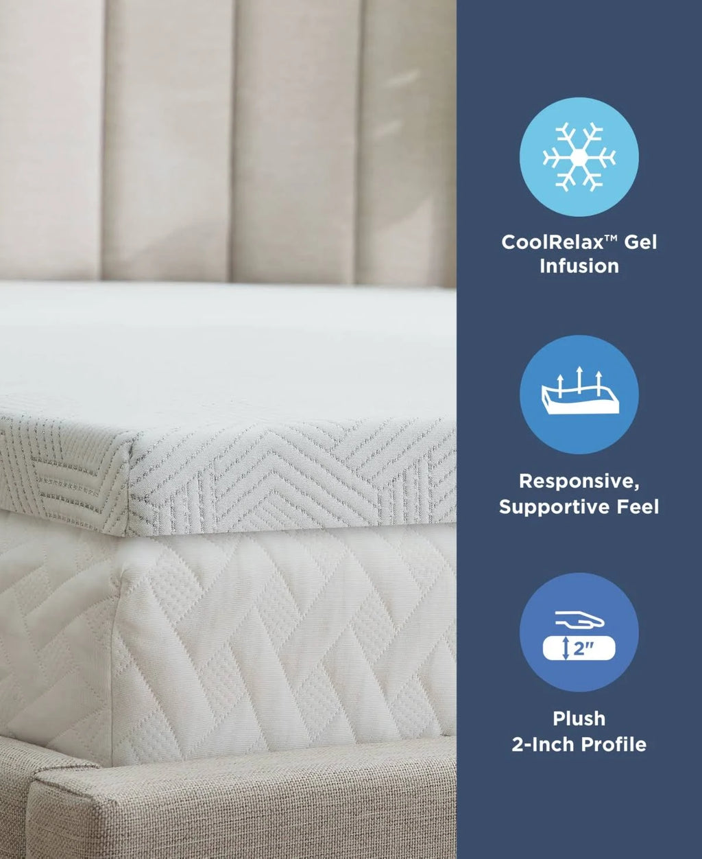 White California King Memory Foam Topper O30687