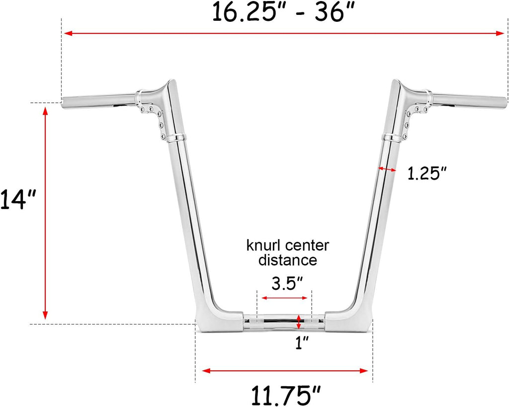 16" Rise Adjustable Ape Hanger Handlebar C513466