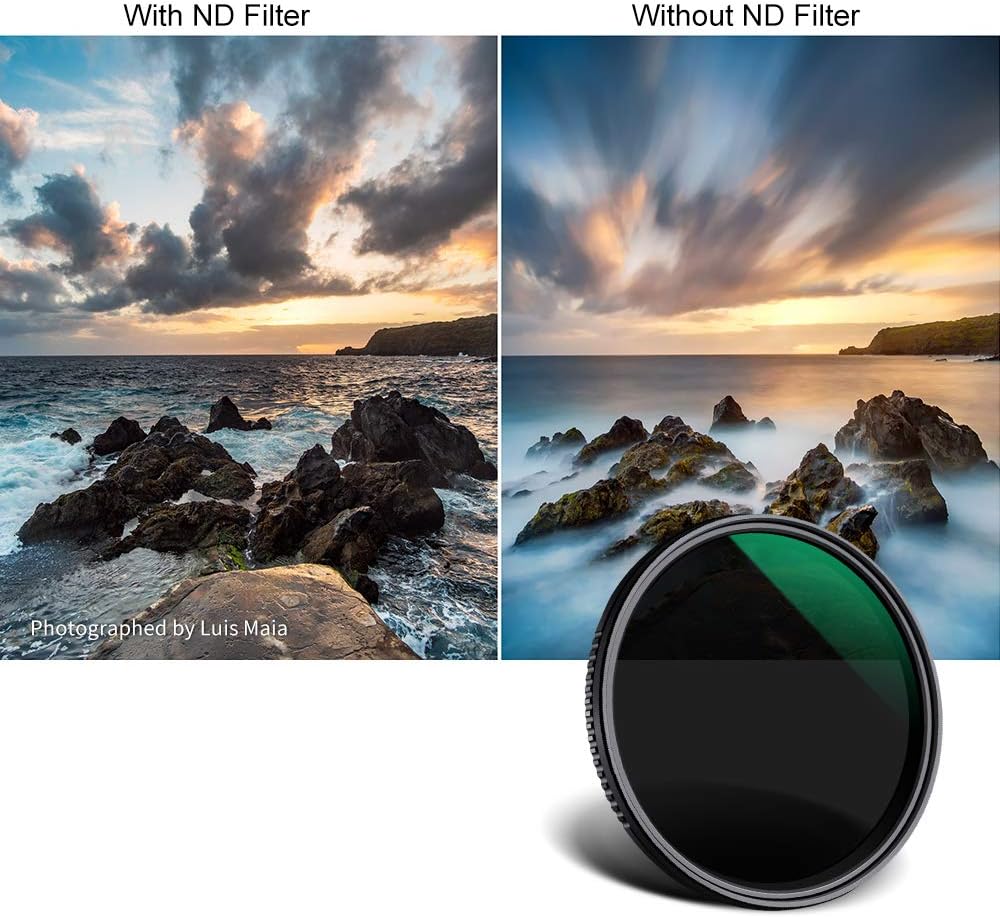 77mm Variable Neutral Density Filter ND8-ND2000 Adjustable ND Filter with Multi-Layer Coatings L811