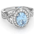 14k White Gold Aquamarine Diamond Engagement Ring H387663