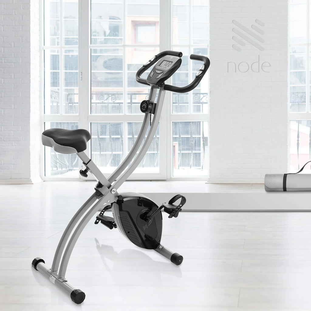 Folding Upright Stationary Exercise Bike with Magnetic Resistance H192264