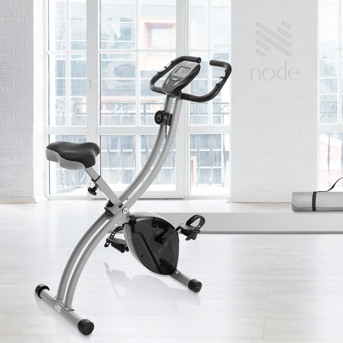 Folding Upright Stationary Exercise Bike with Magnetic Resistance H192264