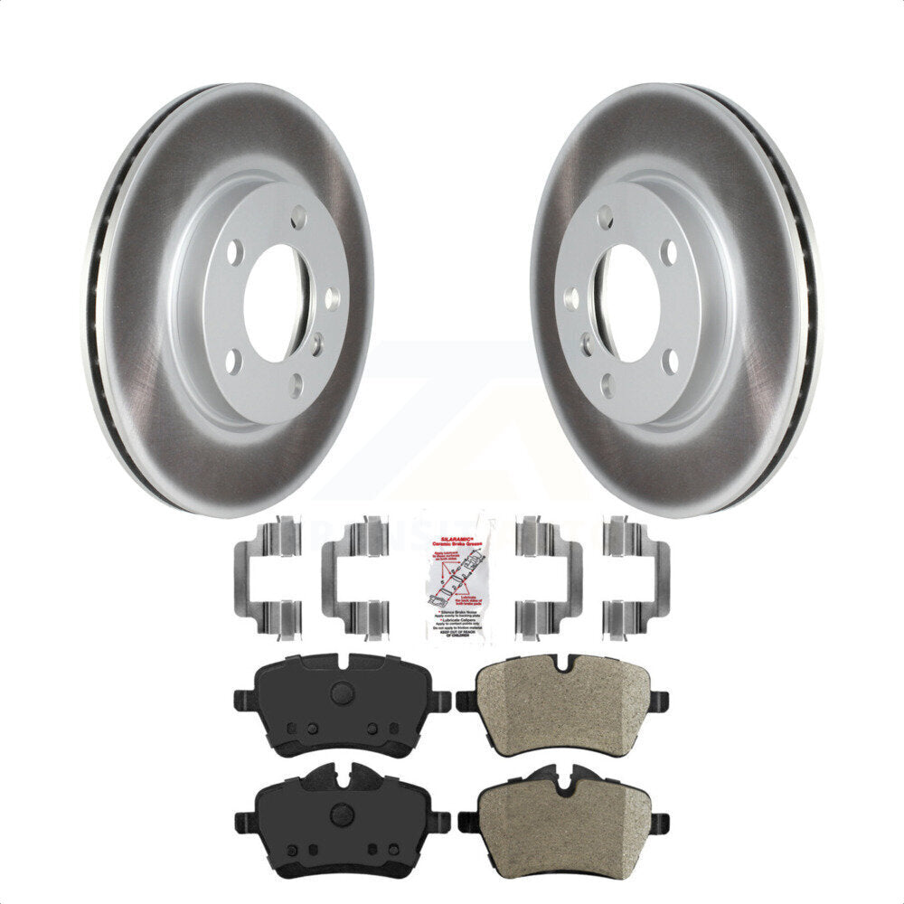 Front Coated Disc Brake Rotors And Semi-Metallic Pads Kit Z6176