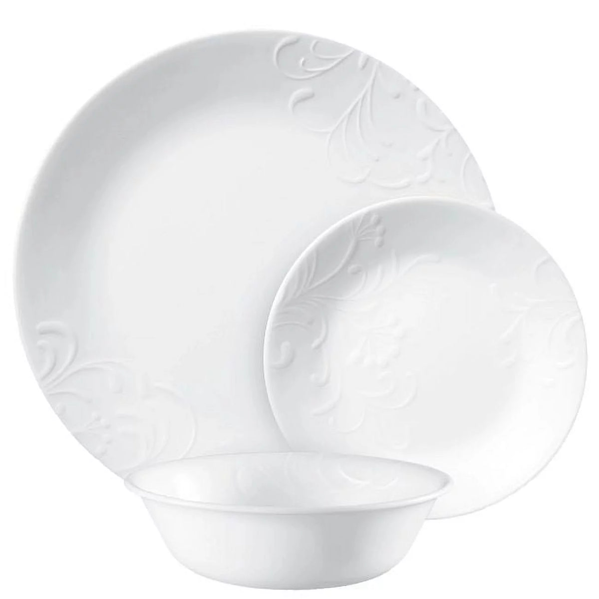 12 Piece White Dinnerware Set S261