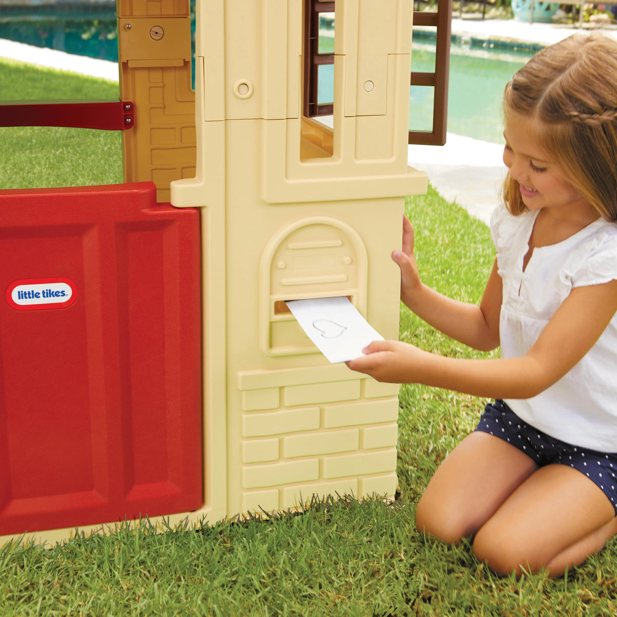 Tan Playhouse with Working Door, Windows, and Shutters F43655