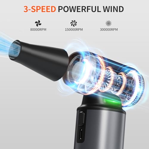Compressed Air Duster 300000RPM Cordless 3-Speed Z73614