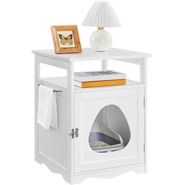 Box Furniture with Open Shelf Cat Litter Box F395