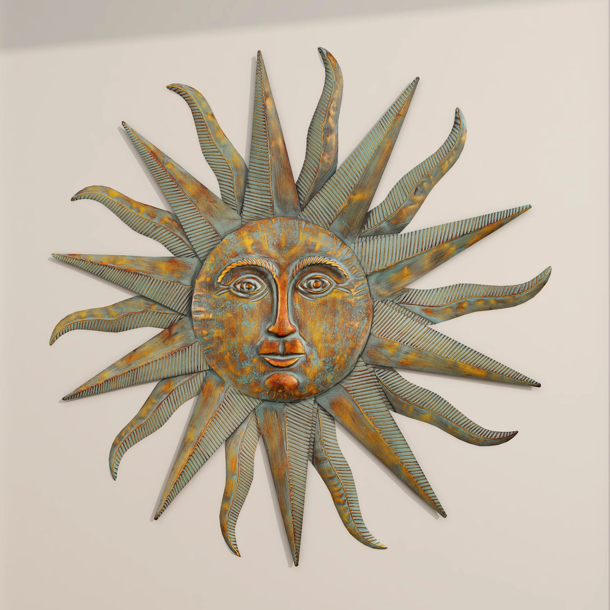 Gold Metal Indoor Outdoor Sun Wall Decor P66819