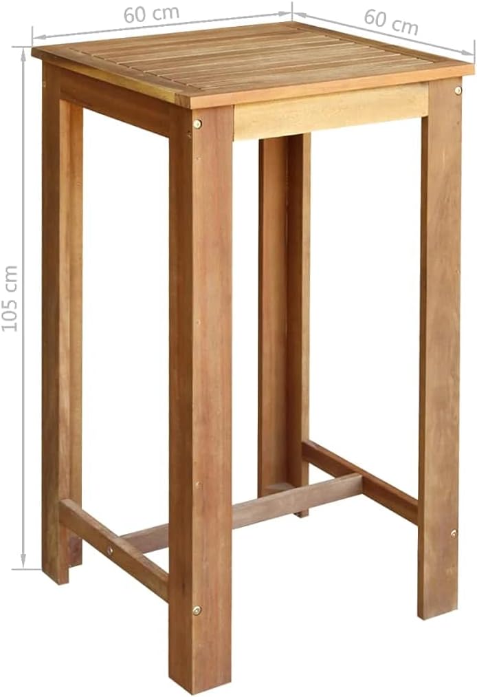 Solid Acacia Wood Bar Table 47.2"x23.6" Brown R1491