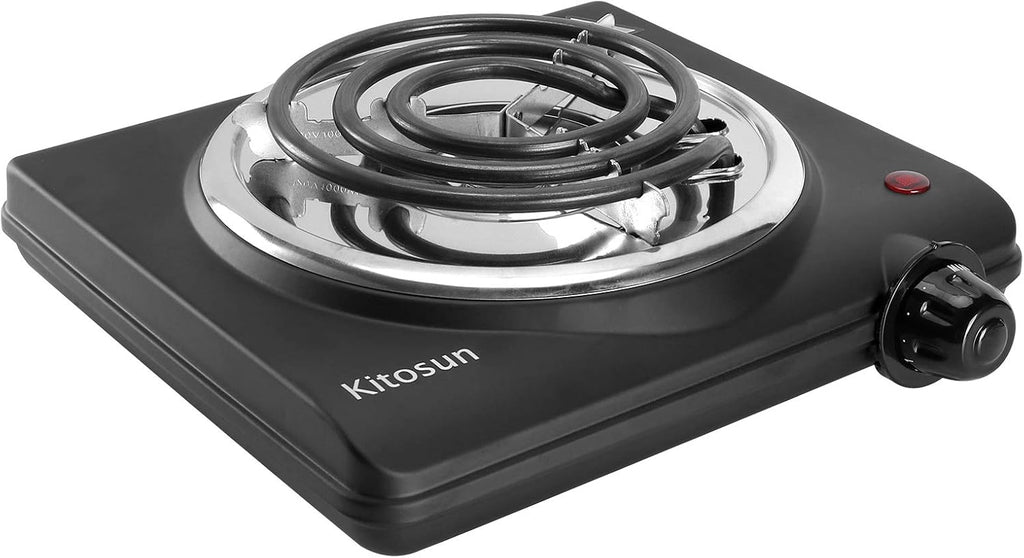Single Hot Plate Electric Stove with Stainless Steel Grill (1000W) Pack of 2 D34928