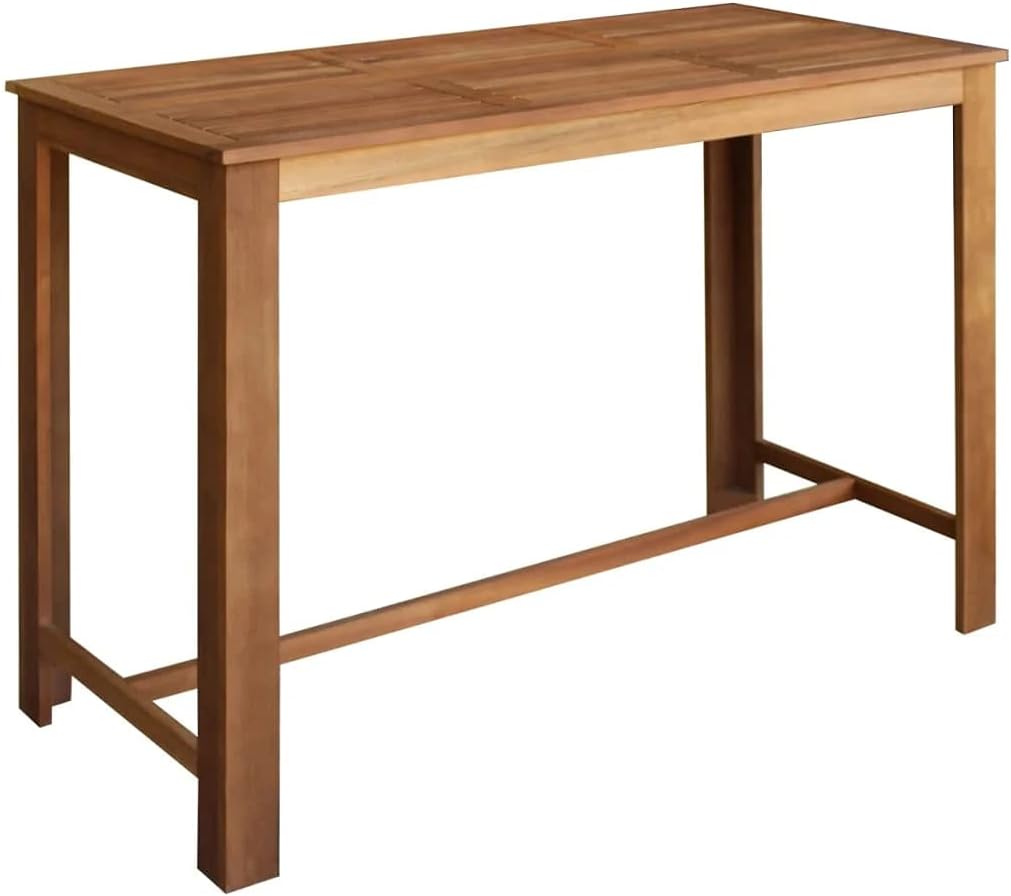 Solid Acacia Wood Bar Table 47.2"x23.6" Brown R1491