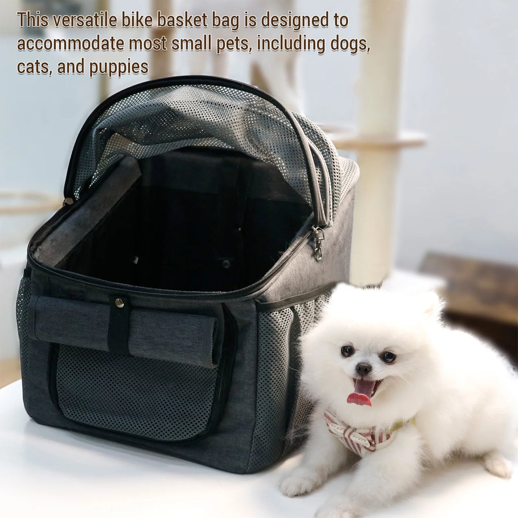 Dog Bike Basket Oxford Cloth Carrier Backpack U50267