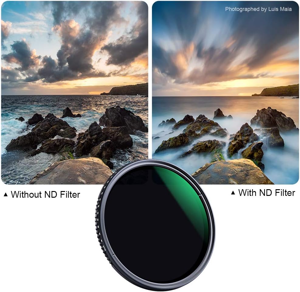 77mm Variable Neutral Density Filter ND8-ND2000 Adjustable ND Filter with Multi-Layer Coatings L811