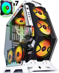 ATX Tower Tempered Glass Gaming Computer Case with 7 RGB Fans N61839