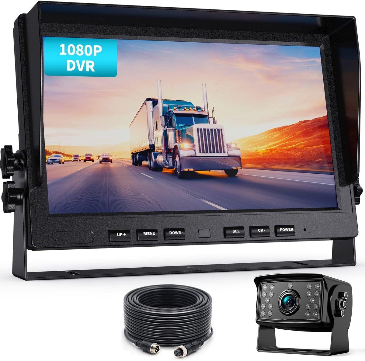 10 inch Dual Split Screen Wired Backup Camera System Kit IP69 Waterproof K243400
