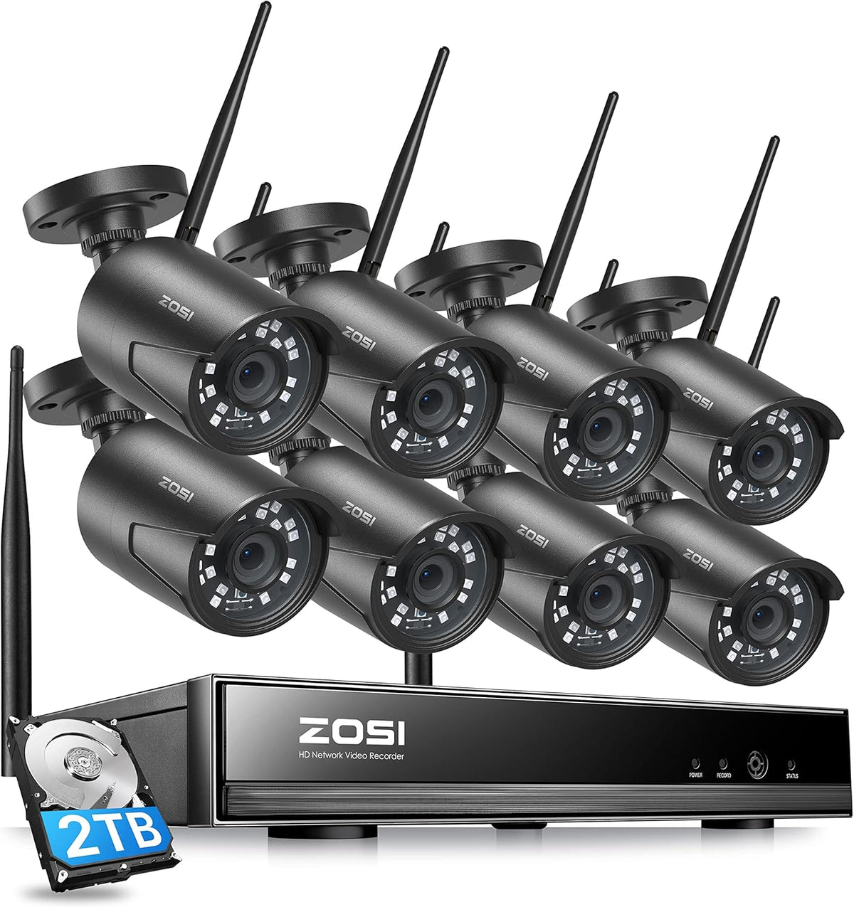 1080P 8 Channel Security Camera System with 8 Dome Cameras K670