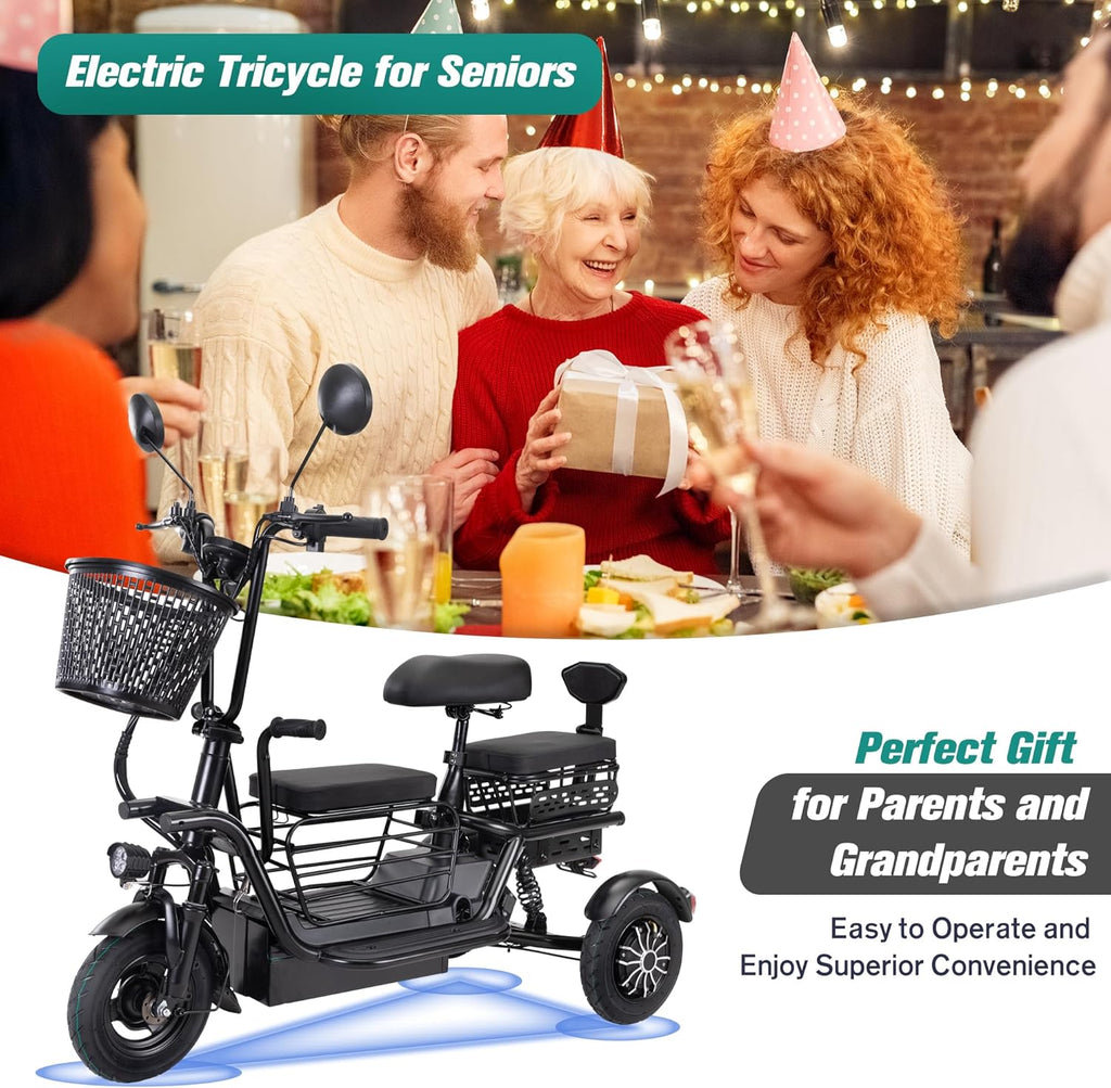 Black 48V 400W 3-Wheel Electric Tricycle G34183