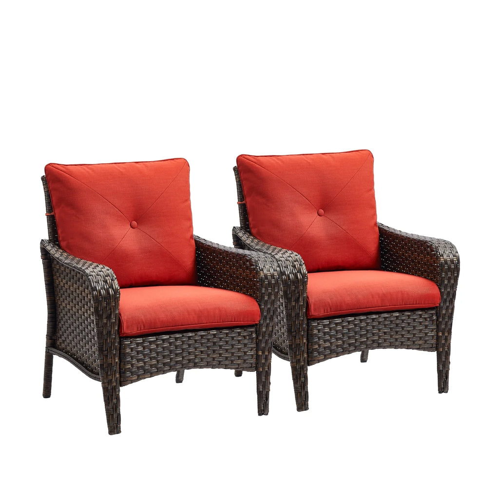 Red Cushioned Patio Chair Set of 2 V494242