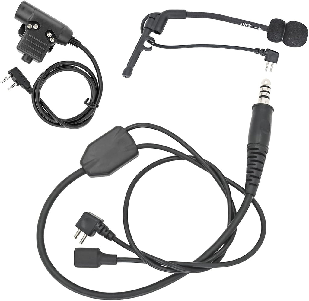 2 Pack PTT Boom Microphone for Headsets A6102