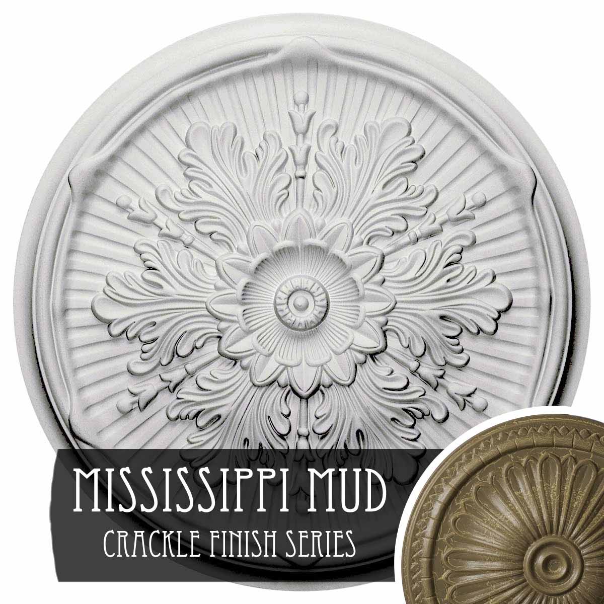 21 inch x 2 inch Hand-Painted Ceiling Medallion W7167