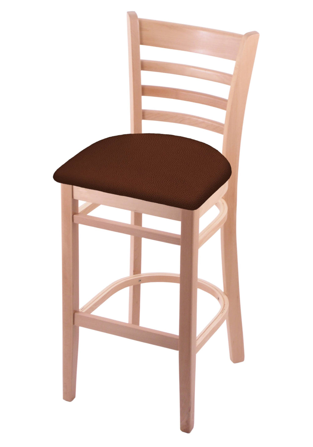 Natural Finish Stool with Rein Adobe Seat V38964