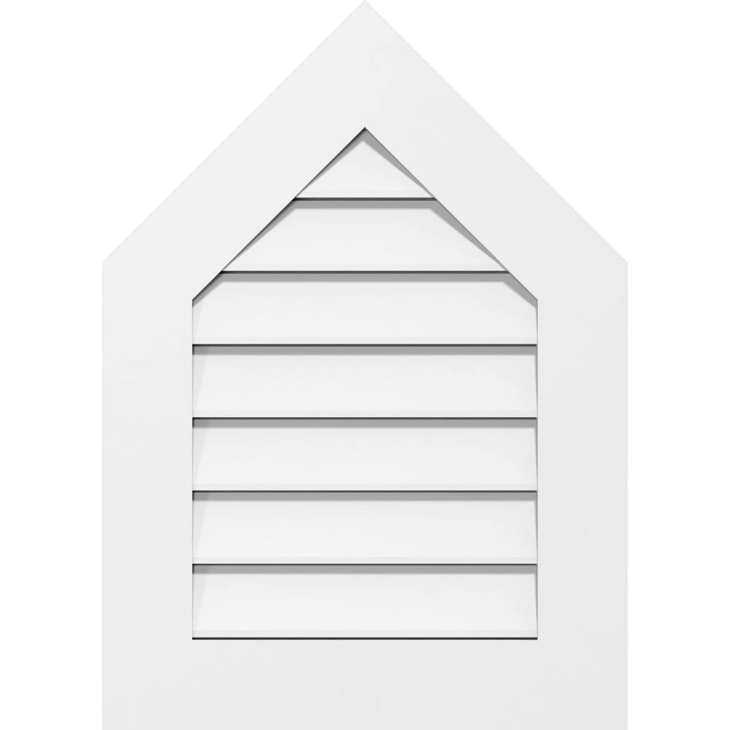 Peaked Top Surface Mount PVC Gable Vent 7/12 Pitch M80347