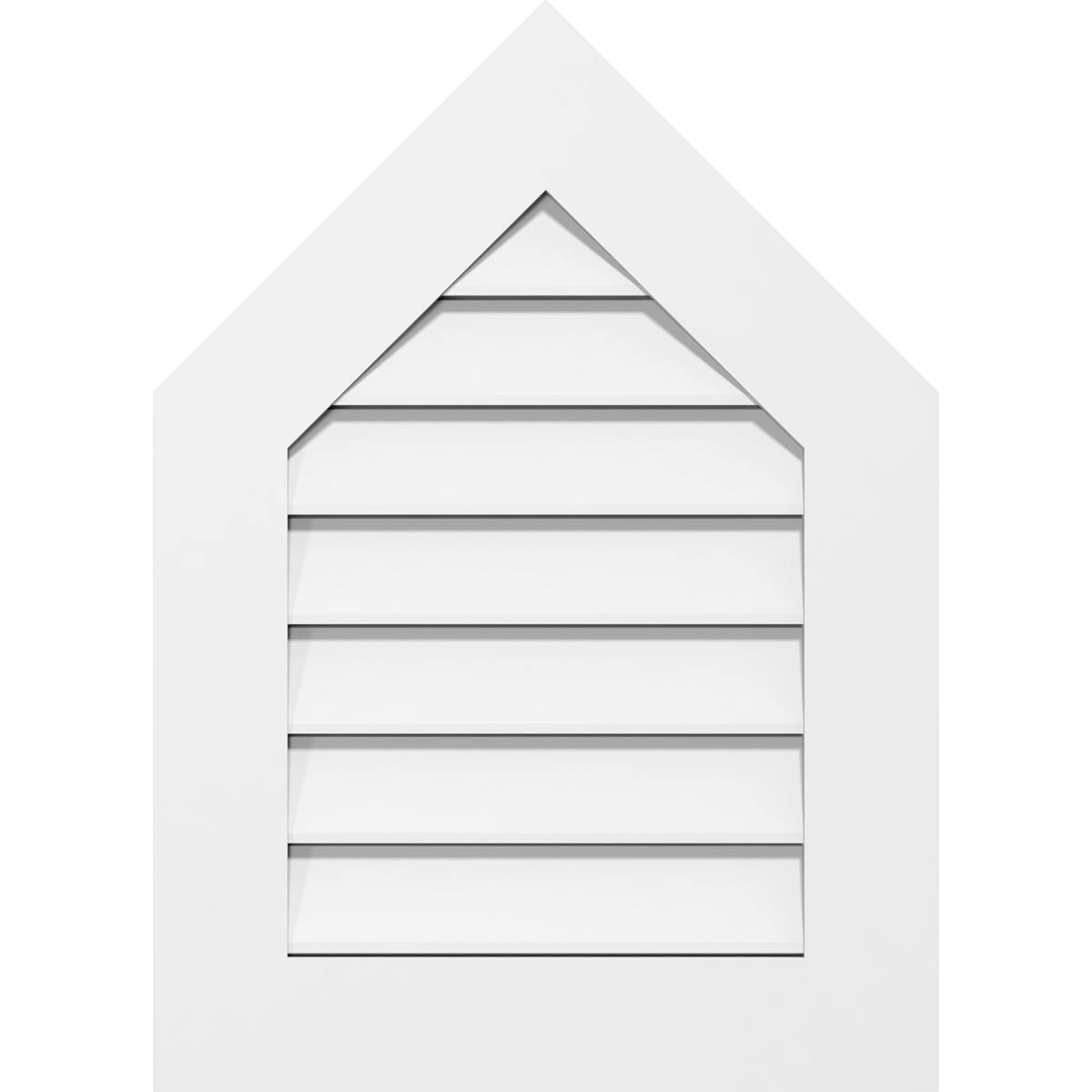 Peaked Top Surface Mount PVC Gable Vent 7/12 Pitch M80347