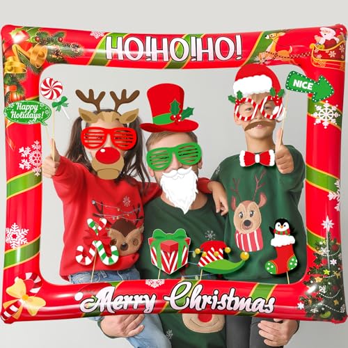 Christmas Photo Booth Props Inflatable Frame 32Pcs D732