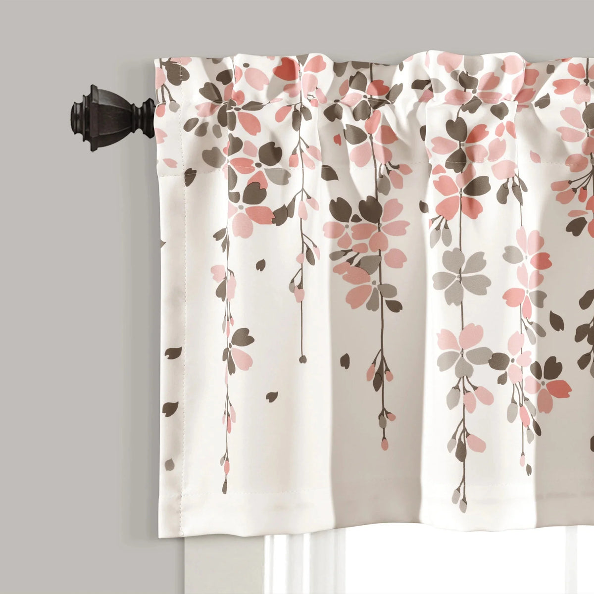 Floral Yellow Polyester Room Darkening Valance V66625