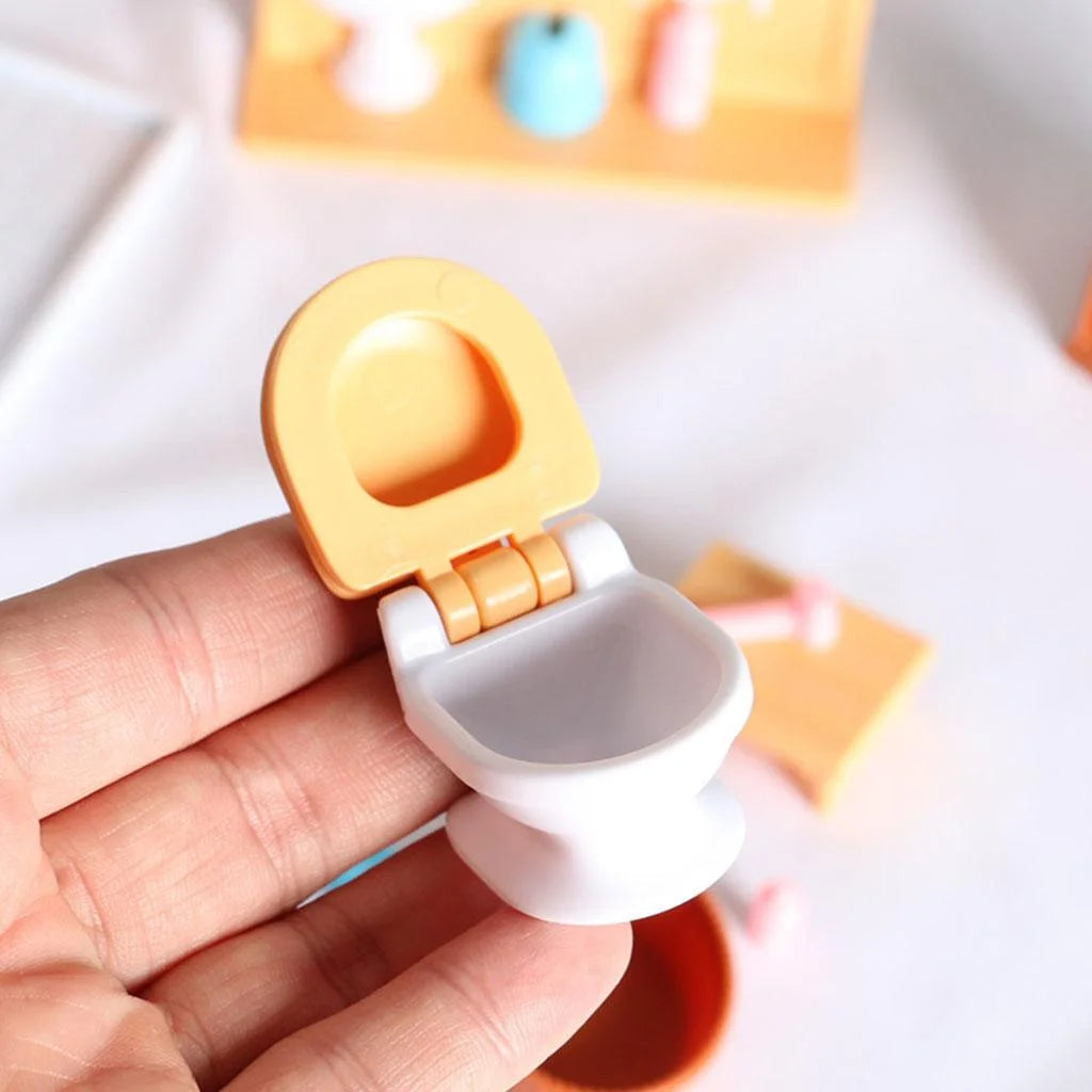 1:12 Dollhouse Modern Bathroom Bathtub Toilet Miniatures I22035