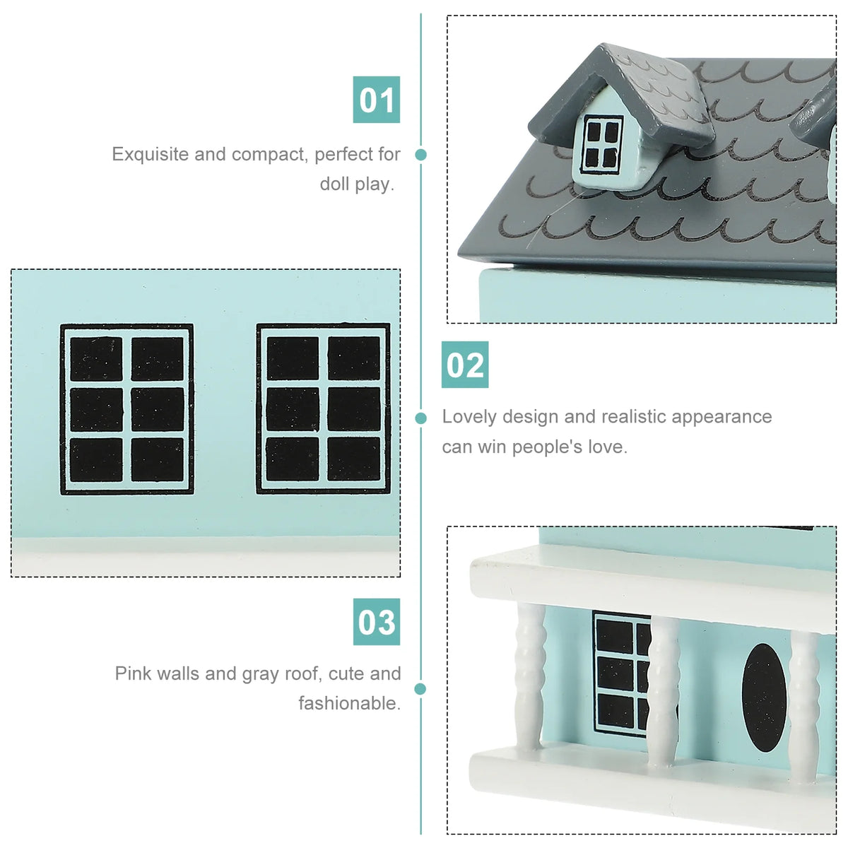 Miniature Wooden Doll House Villa K5785