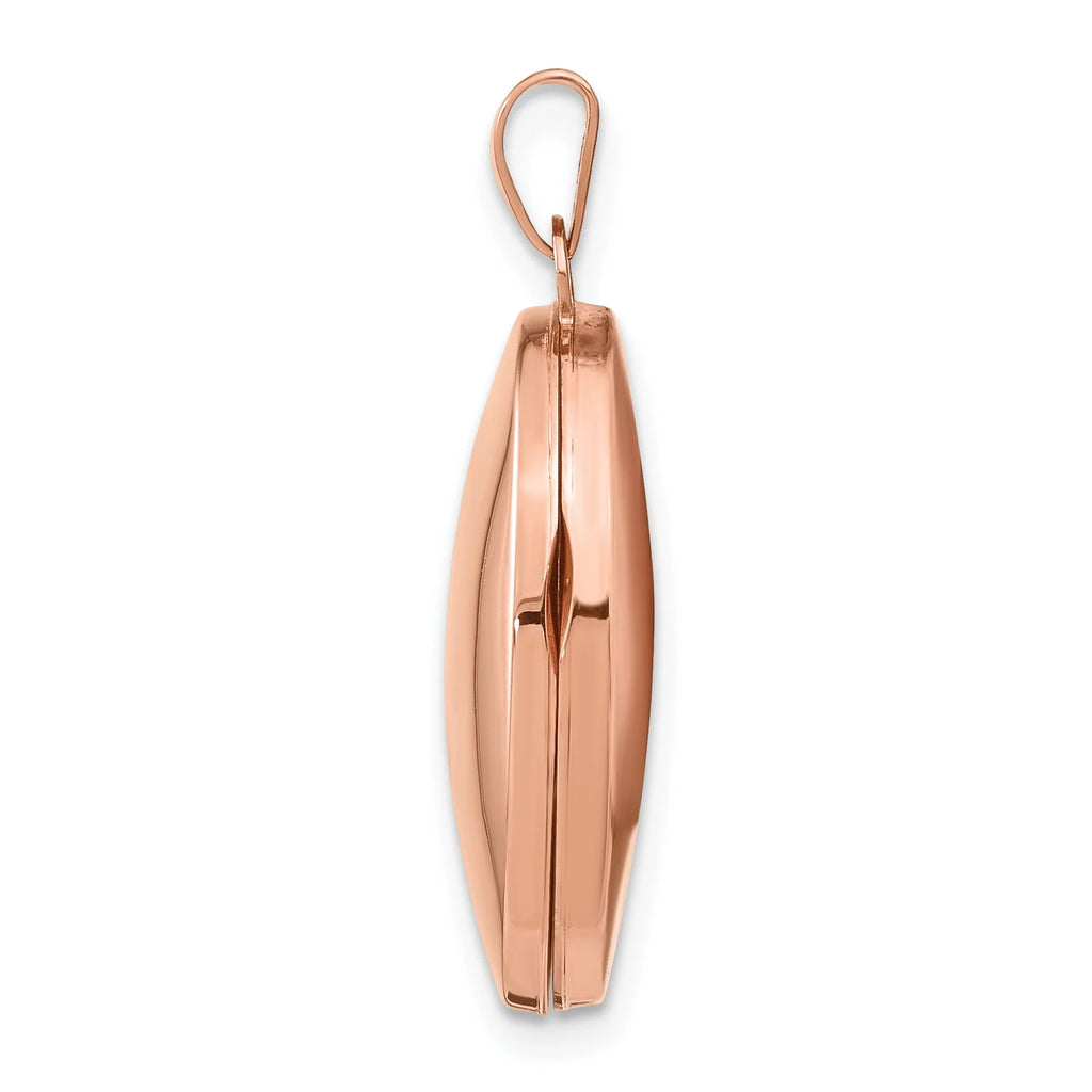 14k Rose Gold Polished 21mm Oval Locket W576125