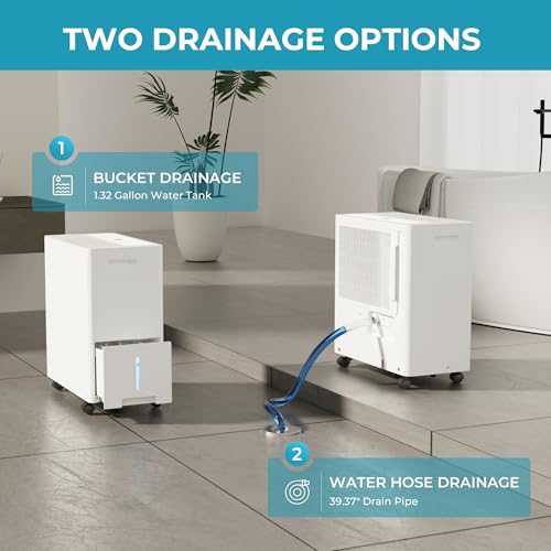 4500 Sq.Ft Energy Star Dehumidifier with Drain Hose, 50 Pint to 110 Pint Dehumidifier with 1.59 Gallon Water Tank W642840
