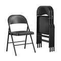 Black Vinyl Padded Metal Folding Chair 4-Pack H150