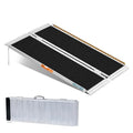 Black 6FT 800 lbs Aluminum Folding Wheelchair Ramp J881