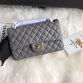 Grey Lambskin Leather Flap Bag C741032