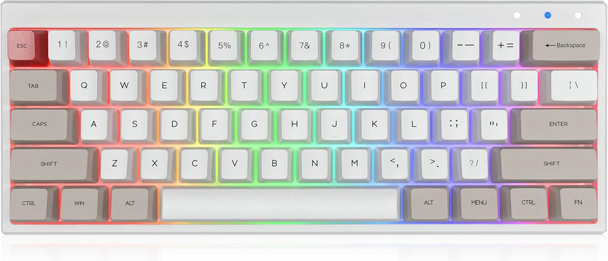 60% Mechanical Gaming Keyboard Hot Swappable RGB Backlit 61 Key Wireless Wired Programmable Black N466