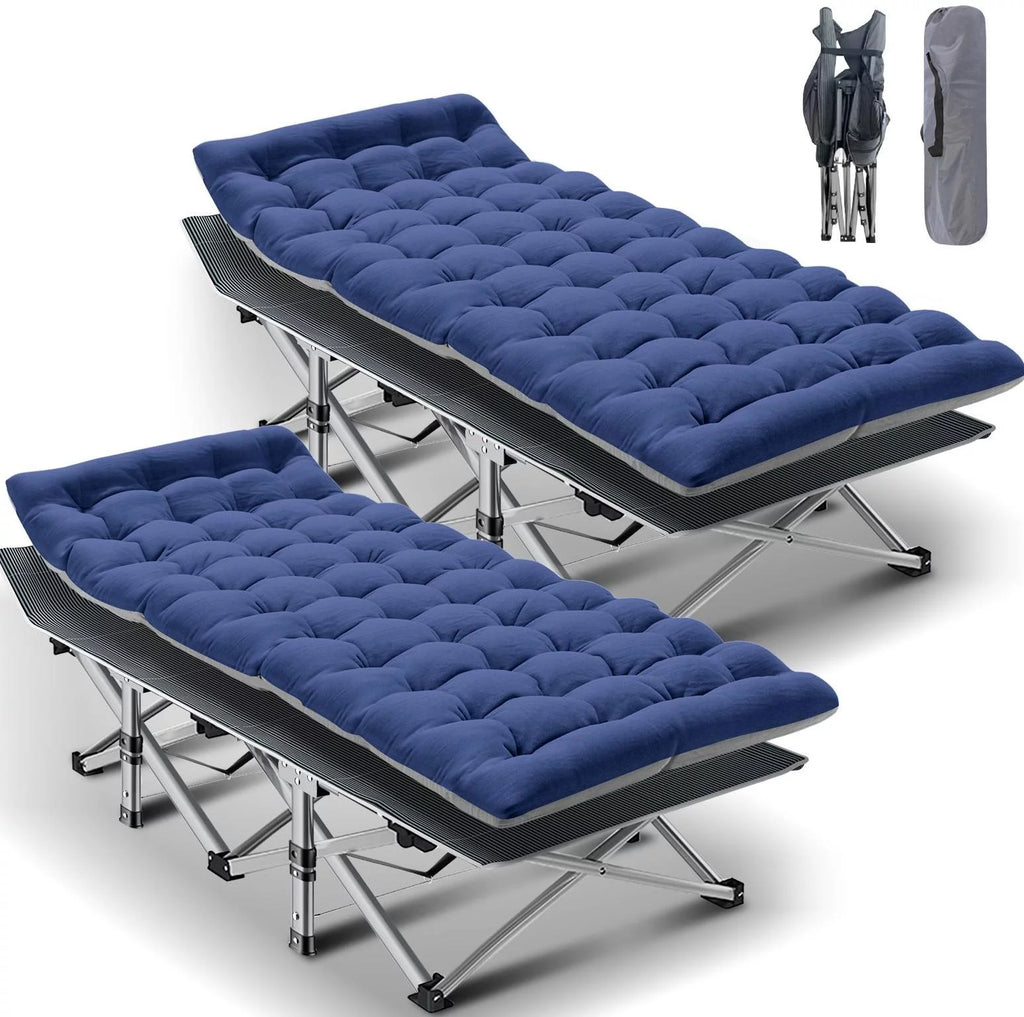 Folding Camping Cot with Cotton Pad & Carry Bag D49358