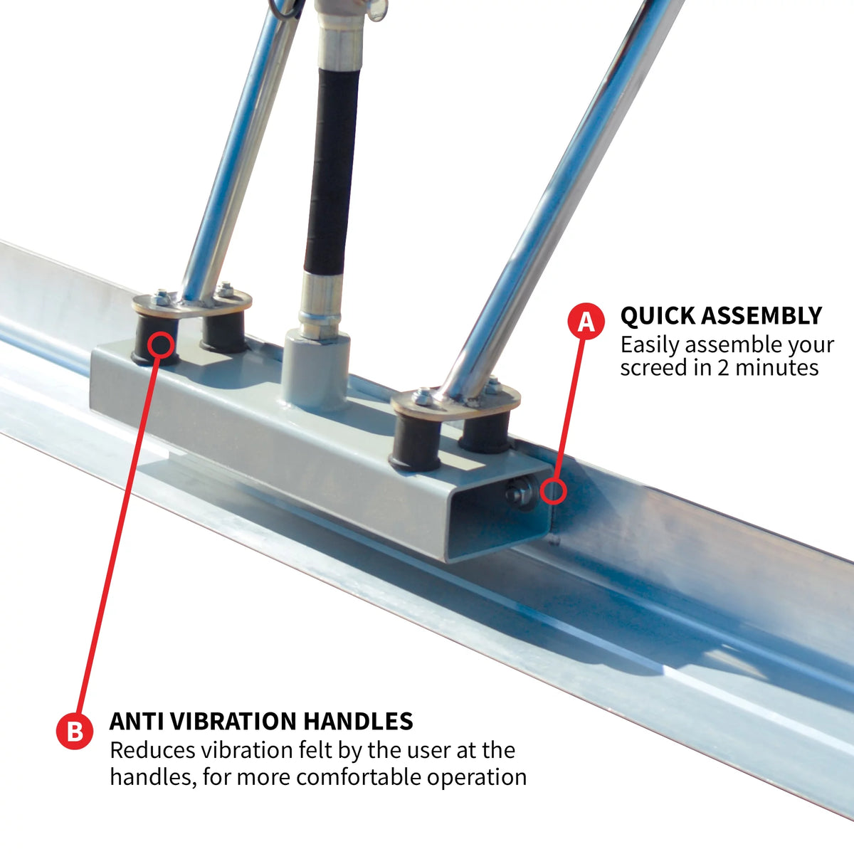 37.7cc Gas Concrete Power Screed with 12ft Aluminum Board Q657