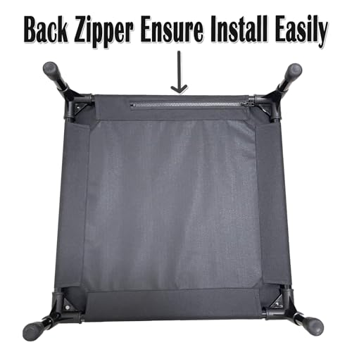 Elevated Dog Bed with Metal Frame, Cooling Raised Pet Cot (Small-18.5x18.5x5.5 inch, Black) A379284