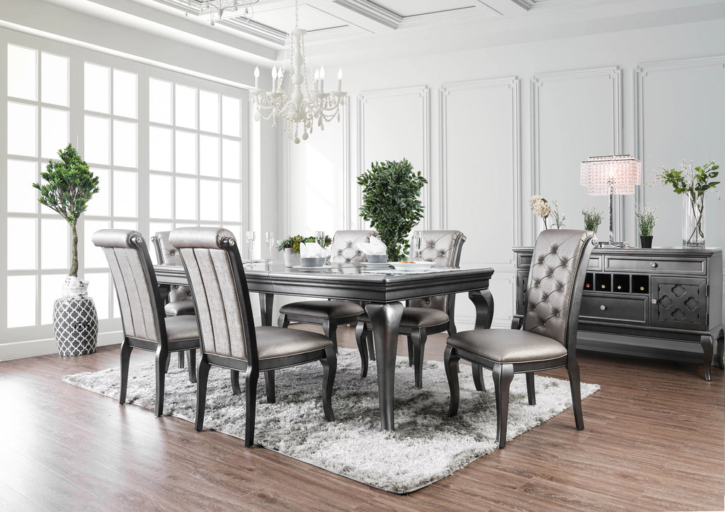 Silver Glass Table with Leaf W511449