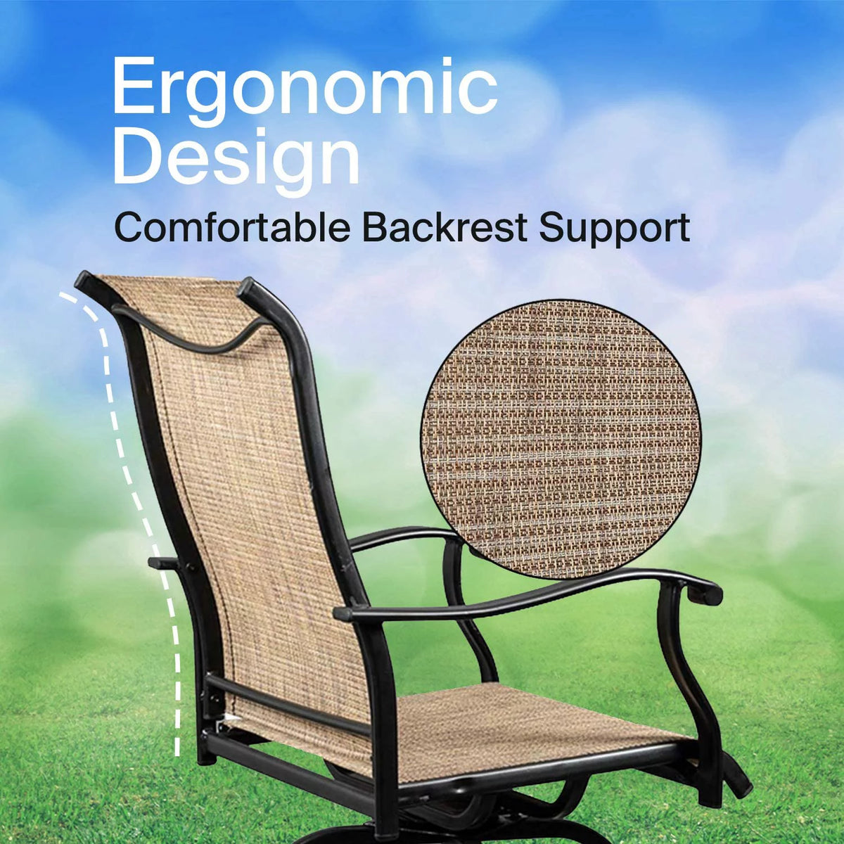 3 Piece Porch Furniture Set with Glass Table P395