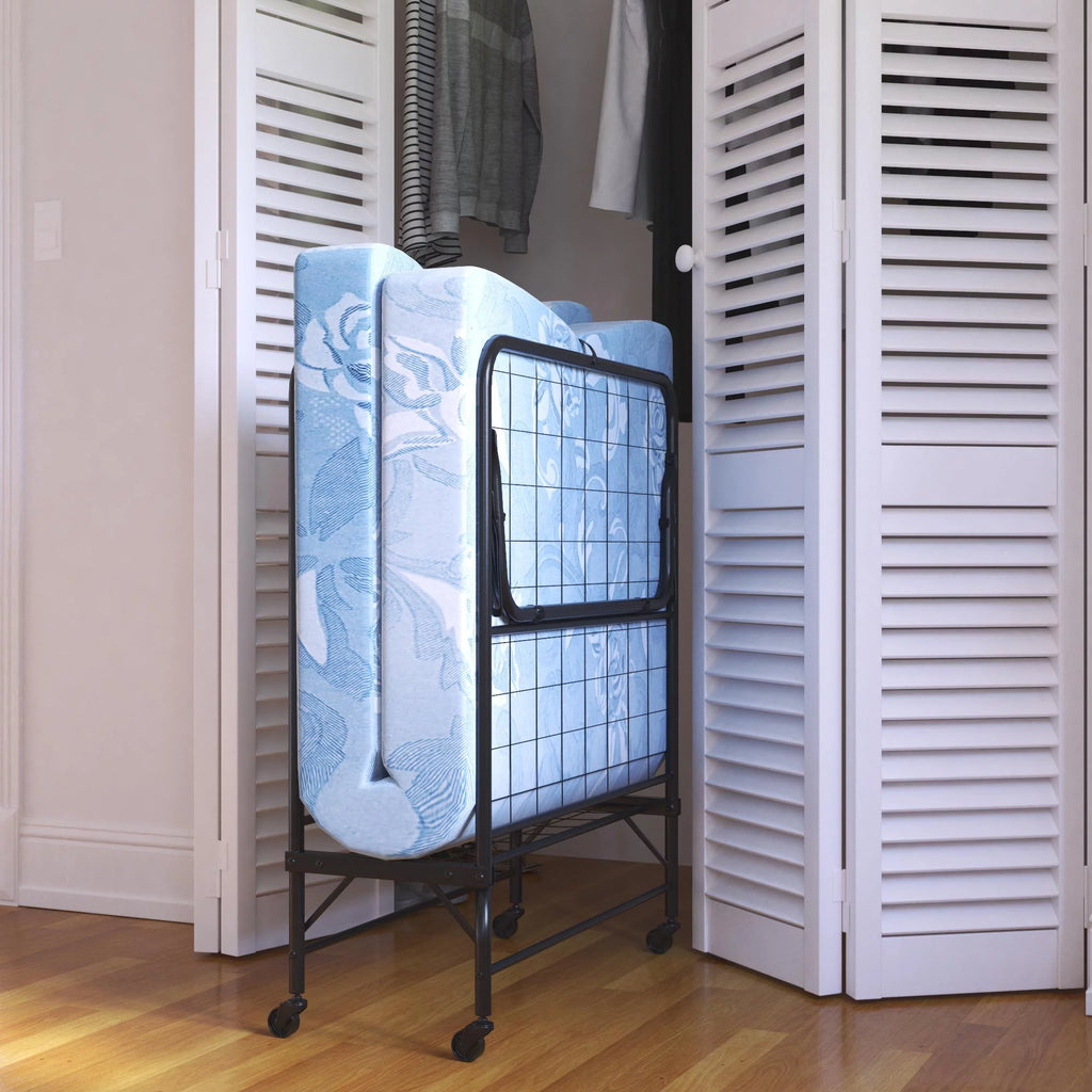 Folding Rollaway Guest Bed with 5 Inch Mattress, Twin F272