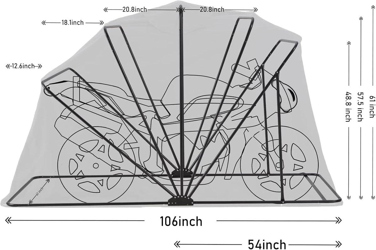 Heavy Duty Motorcycle Shelter with Carry Bag G334